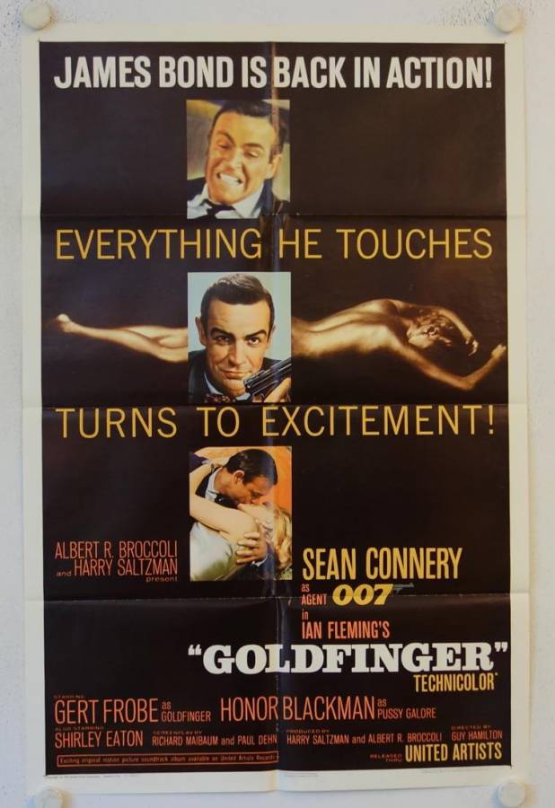 Goldfinger original release US Onesheet movie poster